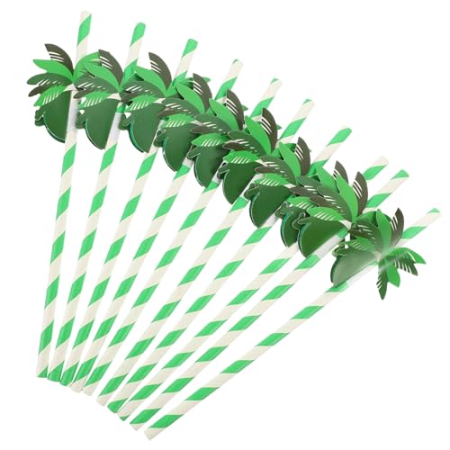 50 pitillos de papel para fiesta hawaiana decorativos miniatura 1