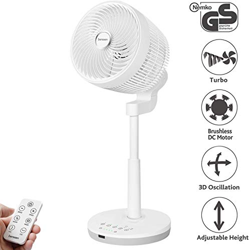 berssen Ventilator leise Standventilator mit Fernbedienung