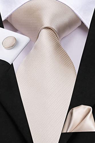 Image of Hi-Tie 5Pcs Mens Solid Color Silk Tie Satin Pretied Bowtie Lapel Pin for Men Handkerchief Cufflink Wedding Gift Box