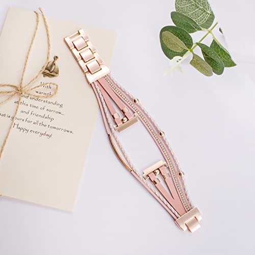 Konafei Compatible With Samsung Galaxy Watch 5&4 Band/Active 2 40Mm 44Mm/Watch 5 Pro 45Mm/Galaxy Watch 4 Classic 42Mm 46Mm/Watch 3 41Mm, 20Mm Leather Boho Bracelet Jewelry Strap For Women #TOP3