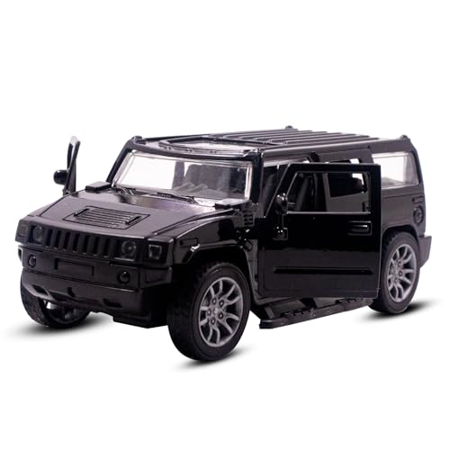 Image of Toy Cloud DieCast Model Cars Hummer Metal Car for Kids Pull Back Action Opening Doors Toy Cars for Boys 5-8 Years - Black