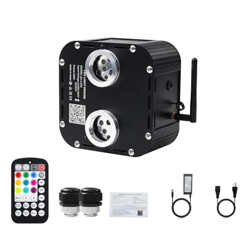 Image of AZIMOM Dual Color High Brightness 50W Twinkle Fiber Optic Light Source RGBW Light Box Engine Diver Music Sensor Mode Bluetooth /RF Control for Home Star Ceiling Light Effect Decor