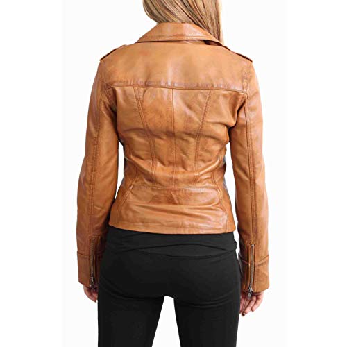 Veste courte en cuir véritable d'une souplesse et finition d'exception