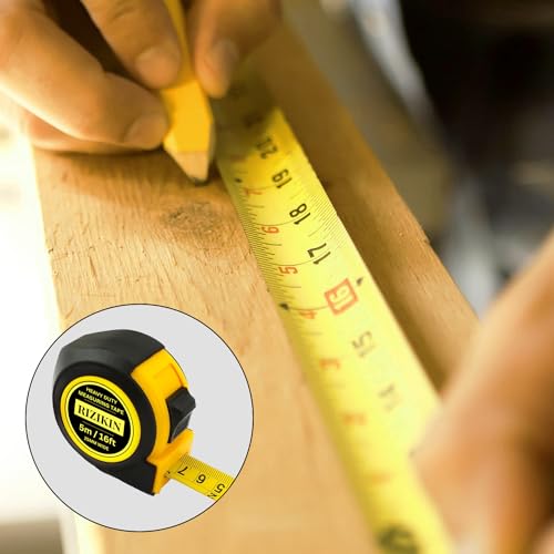 Rizikin Heavy Duty Tape Measure 5m 16ft - Stainless Steel Measuring Tape 5 metre - Retractable Measurement Tape - Imperial and Metric Tape Measure with Metal Belt Clip (5 Metre) 7 Rizikin Heavy Duty Tape Measure 5m 16ft - Stainless Steel Measuring Tape 5 metre - Retractable Measurement Tape - Imperial and Metric Tape Measure with Metal Belt Clip (5 Metre) - Image 7