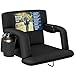 Alpcour Folding Stadium Seat - Deluxe Reclining Waterproof Cushion Chair for Bleachers w/Arm Rests, 3 Storage Pockets, Backpack Straps & Thick Back w/Extra Padding for Superior Support & Comfort