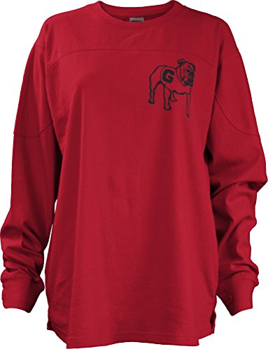 Three Square by Royce Apparel NCAA Georgia Bulldogs Junior's Gridiron Big Shirt, X-Large, Red