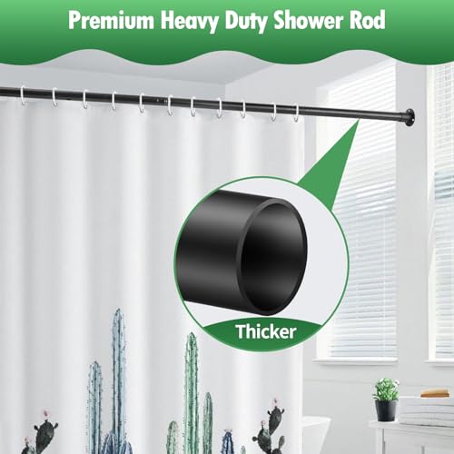 Image of Creatyi Heavy Duty Shower Curtain Rod (Black, 28 to 75 inch, Wall Mounted)