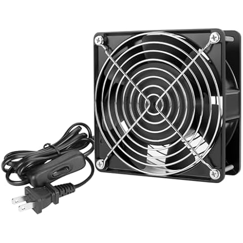 KEYFANCLUB High Speed Axial Muffin Fan 110V 120V AC 120mm x 38mm Dual Ball for DIY Cooling Ventilation Exhaust Projects Cover