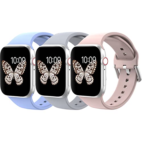 Haojavo Strap Compatible with Apple Watch Strap 41 mm 45 mm 40 mm 44 mm 38 mm 42 mm Replacement Soft Silicone Sport Bracelets Compatible with iWatch 7SE65321 Bracelet Apple Watch Band