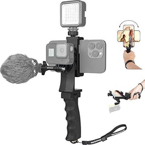 Ergonomic Hand Grip Stabilizer for Action Camera and Smartphone Cover