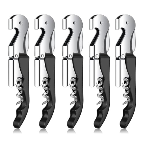 Wine Opener Set (5 Pack) - Professional Waiter's Corkscrew - Multifunctional Bottle Opener - Stainless Steel Corkscrew for Wine and Beer