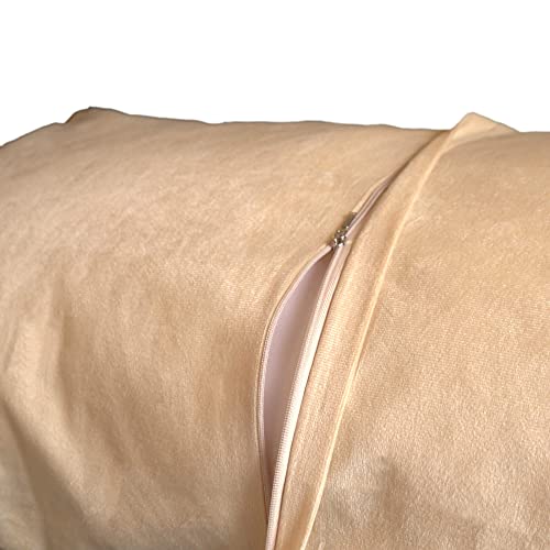 Body Pillowcase In Waffle Velvet Pattern,Beige Body Pillow Cover With Zipper 21 * 54 1 Piece, Suitable For Sofa, Bedroom Decoration, Without Pillow Core(Beige) #TOP6