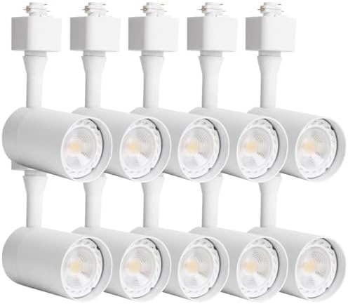 Track Light Heads,H Track Lighting,Dimmable CRI 90+ 4000K,LED Track Light GU10 Bulb for Accent Retail Artwork, Kitchen Halo Type10 Pack 4000KNatural White White