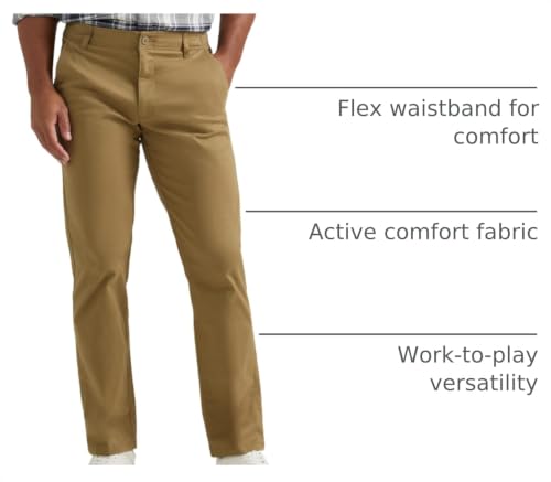 Lee Men's Extreme Motion Flat Front Regular Straight Pant Bronze 34W x 30L - image 4