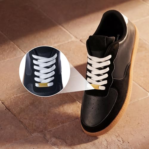 Image of HXV Women Fashion Sneakers Casual Tennis Shoes Retro Trendy Low Top Lace-Up Breathable Non Slip Lightweight Comfortable Zero Drop Cute Flat Walking Shoes