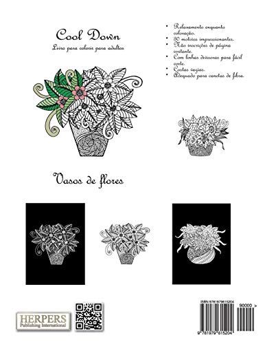 Cool Down - Livro Para Colorir Para Adultos - Vasos De Flores