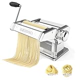 SEISSO パスタマシン 手動 製麺機 家庭用 ステンレス製 2mm＆4mmカッター 9段階厚さ調整 洗える 分離式 耐久性 卓上固定可