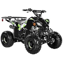 Coolster Gas Powered ATV with LED Lights, 110CC 4-Stroke Mini Gas 4 Wheeler with Front and Rear Disc Brake, with Speed Control Weight Support Up to 143 LBS, Max Speed 15mph, Black