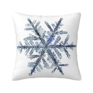 VARUN Crystal Clear Snowflake Throw Pillow Covers White Background Winter Art Design Square Pillowcases for Home Decor Sofa Car Bedroom Pillow case 18x18inch