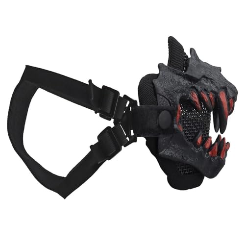 Masque airsoft en TPE conception crâne et sangles jumelles - 4