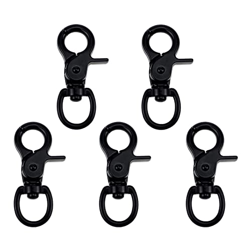 5 Stück Karabinerhaken Wirbelkarabiner, Zinklegierung Scherenkarabiner, Wirbel Schnappkarabiner, Robust Bolzen Karabiner, Karabinerhaken Hundeleine Schlüssel, für Hunde Gepäckschnalle Drehbar
