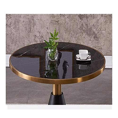 Table basse industrielle ronde en marbre de 80 cm modèle B