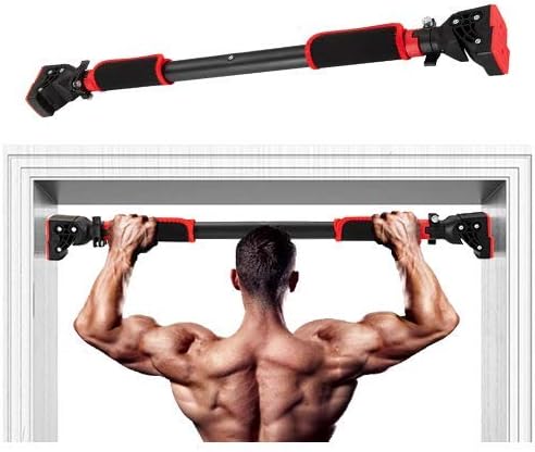 HARDYROAR Pull Up Bar - Safe Locking Home Doorway Chin Up Bar - No Screw Installation, Upper Body Workout, 29.5 to 37.5 Inches Adjustable Width