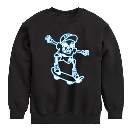 Instant Message - Skeletons Ride Skateboards Too - Toddler & Youth Crewneck Fleece Sweatshirt