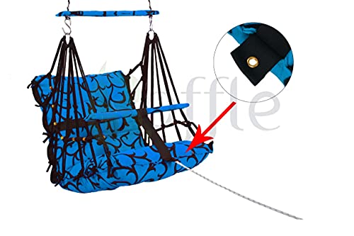 PELIXO-Cotton-Swing-Chair-for-Kids-Babys-Children-Folding-and-Washable1-6-Years-with-Safety-BeltHome-Garden-Jhula-for-Babies-Swing-for-Kids-Cradle-Seat-and-Back-Side-16x16-inch-Blue