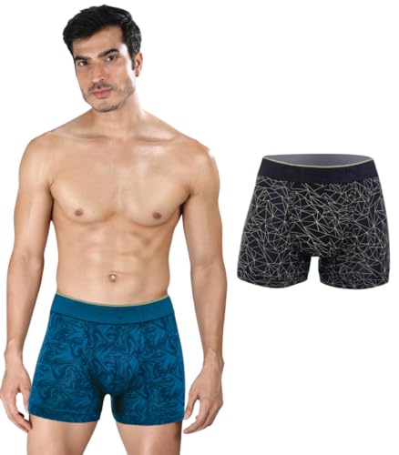 Image of DEON Pack of 2 Micromodal Luxury Print Trunk for Men | Non Itch No Chaffing Sweat Proof