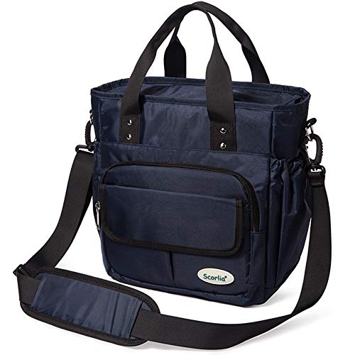 Scorlia Insulated Lunch Bag, Blue, Extra Large Leakproof Bag with Removable Shoulder Strap, 11.5"H x 12.5"L x 6.5"W