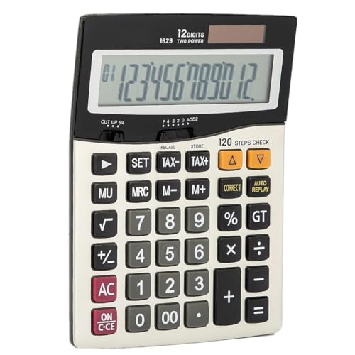 Calculadora programador JFDBGU de 12 dígitos con función de impuestos y doble alimentación solar 5