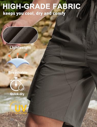 Image of Libin Men's Shorts Casual All Day Comfy Quick Dry Lightweight Cargo Hiking Shorts Breathable Outdoor Sports Travel