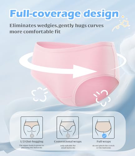 BAMBOO COOL Girls Underwear Kids Soft Skin-friendly Panties Breathable Lightweight Briefs For Teens 6-14 Years 6 Pack4