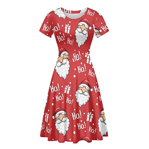 Image of Biyejit Women's Summer Casual Short Sleeve T-Shirt Swing Dress Crew Neck Plus Size S-4XL