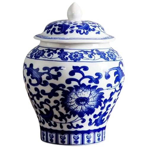 Barattoli di bianco blu da 350 ml in ceramica con coperchio a tenuta cinese Vaso per decorazioni per la casa Conservazione del tè