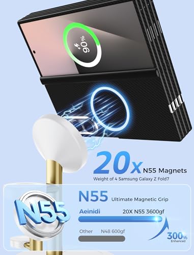 Image of Aeinidi Magnetic Wireless Charger for Samsung, 3 in 1 Super Fast Charging Station for MagSafe Charger Stand for Galaxy S26 Ultra Z Fold /Flip 8, Watch Ultra 8 7, Buds 4 /3 Pro, Not for Watch 9 /Ultra 2