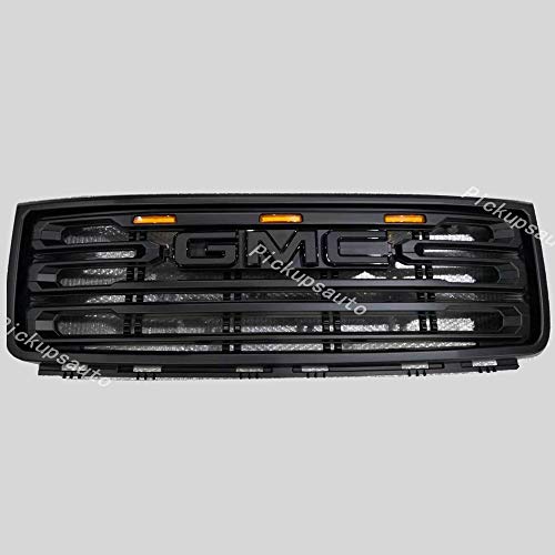 Front Billet Grill with Amber LED Light - Matte Black(07-13 GMC Sierra 1500)