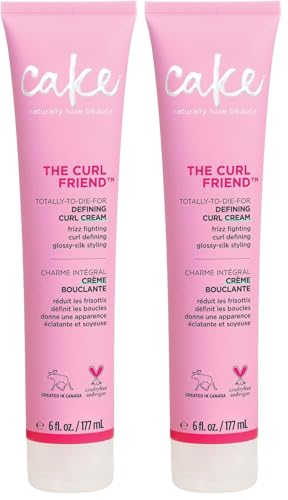 Image of Cake Beauty Curl Cream, Defining, for Curly Hair | Anti-Frizz | Heat Protectant | Vegan & Cruelty Free | Pack of 2