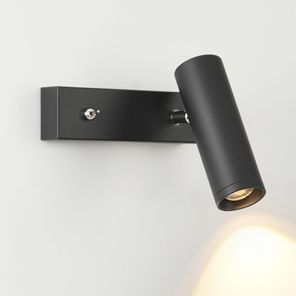 Lampe De Lecture De Chevet Ultra Fine, Applique Murale En Métal Avec Interrupteur, Applique Murale Réglable 350° + 90°, Appliques Murales Led Modernes - 7 W - 3 Modes Couleurs, Appliques Mural