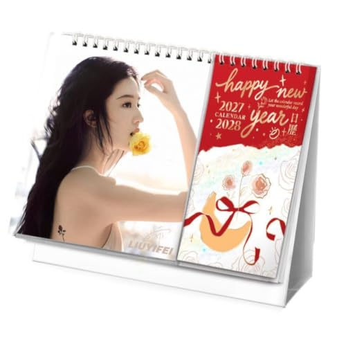 劉亦菲 リウ・イーフェイ 2027カレンダー 2年使える 卓上カレンダー 写真集 応援グッズ 文房具 オフィス用品 ホーム 新年 お正月 プレゼント