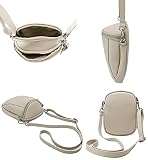 SH Leder Emma G328 damska torebka na ramię torba na ramię z prawdziwej skóry, regulowany pasek na ramię do 6,9 cala 14 x 19,5 cm, beżowy, S, Crossbody