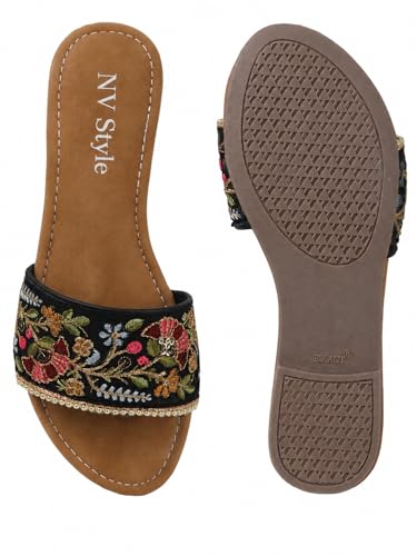 Image of Women's and Girls Flat Slipper Light weight Comfortable Soft TPR Sole Slip-On Casual Sandals Footwear for Office Casual 1 Pair