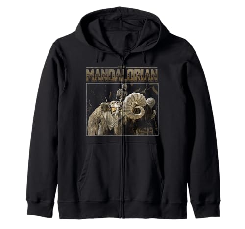 Sweat Star Wars The Mandalorian veste à capuche zippée motif Bantha imprimé