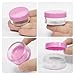 Beauticom 10g/10ml (0.35 Fl Oz) Round Clear Jars with Round Top Lids for Creams, Lotions, Make Up, Powders, Glitters, and more... (Color: Pink Lid, Quantity: 40 Pieces)