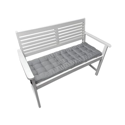 Brandsseller Bankauflage 120x40x4 cm – Sitzkissen für Gartenbank & Essbank – wasserabweisend, pflegeleicht & weich gepolstert für drinnen & draußen - Hellgrau