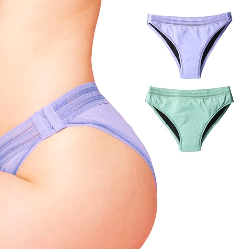 Beppy Bragas menstruales 2 Unidades Ropa Interior Menstrual para Flujo Medio o Leve Calzones absorbentes Siren (L)