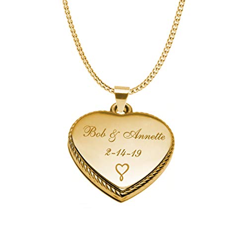 Personalized Gold Braided Heart Pendant Necklace Custom Engraved Free - Ships From USA4