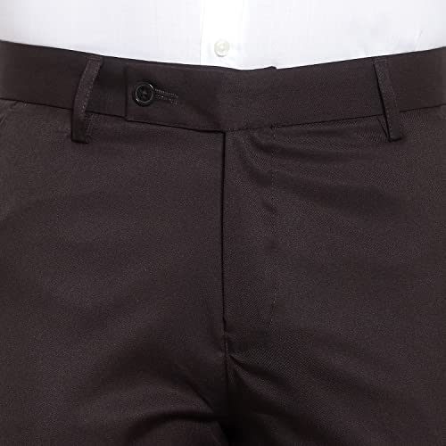 Image of The PS Men's Formal Regular Fit Cotton Blend Black, Dark Grey Combo Trouser (Pack of 2)