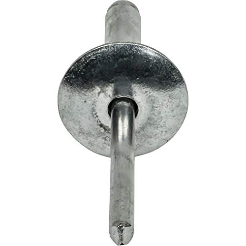 Fastenere Large Flange Pop Rivets -3/16" x 5/8" (50 pcs) Heavy Duty, Open-End, Aluminum Corrosion-Resistant, High Tensile & Shear Strength, 6-10 Gap .188" - .250"